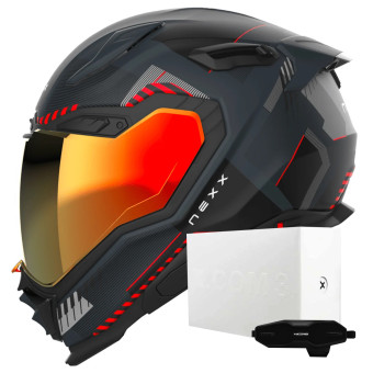 Casque Full Face Nexx X.WST3 Fluence Grey Red Matt + X.COM 3 Casque Full Face Nexx X.WST3 Fluence Grey Red Matt + X.COM 3