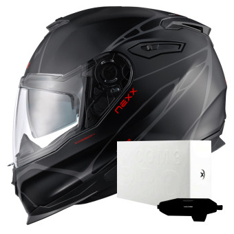 Full Face Nexx Y.100 B-Side Black Grey Matt + X.COM 3 Pro