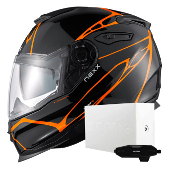 Full Face Nexx Y.100 B-Side Black Orange + X.COM 3