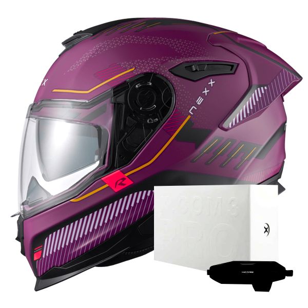 Full Face Nexx Y.100R Baron Aubergine Matt + X.COM 3 Pro