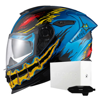 Full Face Nexx Y.100R Night Rider Sky Blue + X.COM 3