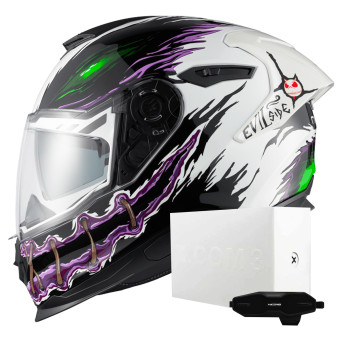 Full Face Nexx Y.100R Night Rider White + X.COM 3