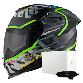 Casque Full Face Nexx Y.100R Urbangram Black Matt + X.COM 3 Casque Full Face Nexx Y.100R Urbangram Black Matt + X.COM 3