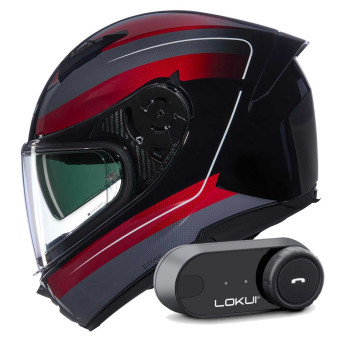 Full Face Nolan N60-6 Ermetico 345 + Kit Bluetooth Lokui K30