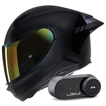 Full Face Nolan N60-6 Sport Irido 334 + Kit Bluetooth Lokui K30