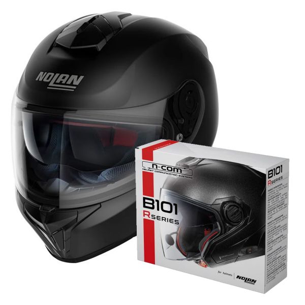 Full Face Nolan N80-8 Classic N-Com Flat Black 10 + Kit Bluetooth B101R