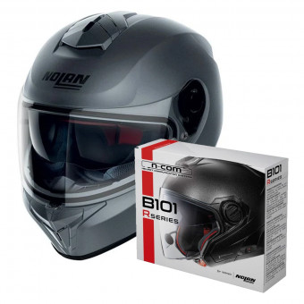 Full Face Nolan N80-8 Classic N-Com Flat Vulcan Grey 2 + Kit Bluetooth B101R