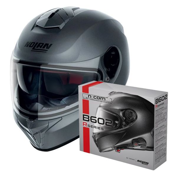 Full Face Nolan N80-8 Classic N-Com Flat Vulcan Grey 2 + Kit Bluetooth B602R