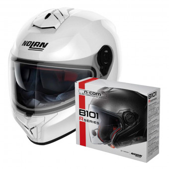 Full Face Nolan N80-8 Classic N-Com White 5 + Kit Bluetooth B101R