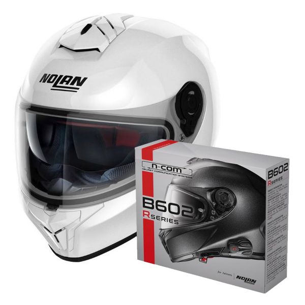 Full Face Nolan N80-8 Classic N-Com White 5 + Kit Bluetooth B602R