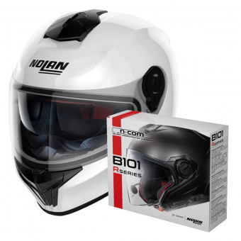Full Face Nolan N80-8 Special N-Com White 15 + Kit Bluetooth B101R