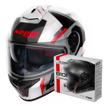 Full Face Nolan N80-8 Wanted N-Com 74 + Kit Bluetooth B101R