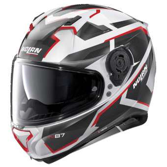Full Face Nolan N87 Plus Overland N-Com White Red 35