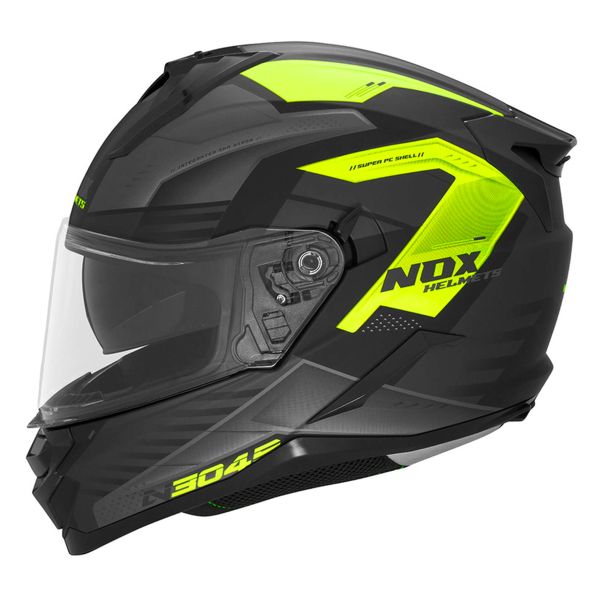 Full Face NOX N304S Carver Matt Black Neon Yellow