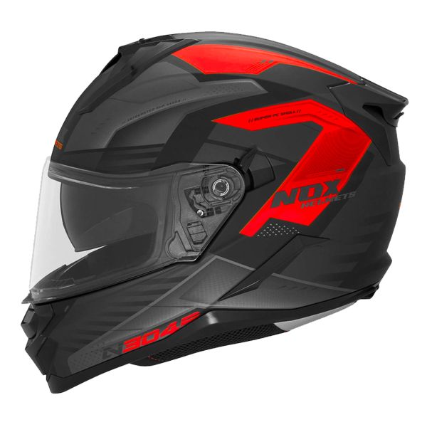 Full Face NOX N304S Carver Matt Black Red