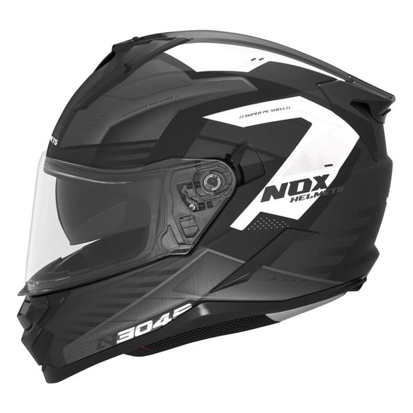 Full Face NOX N304S Carver Matt Black White