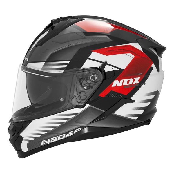 Full Face NOX N304S Carver White Red