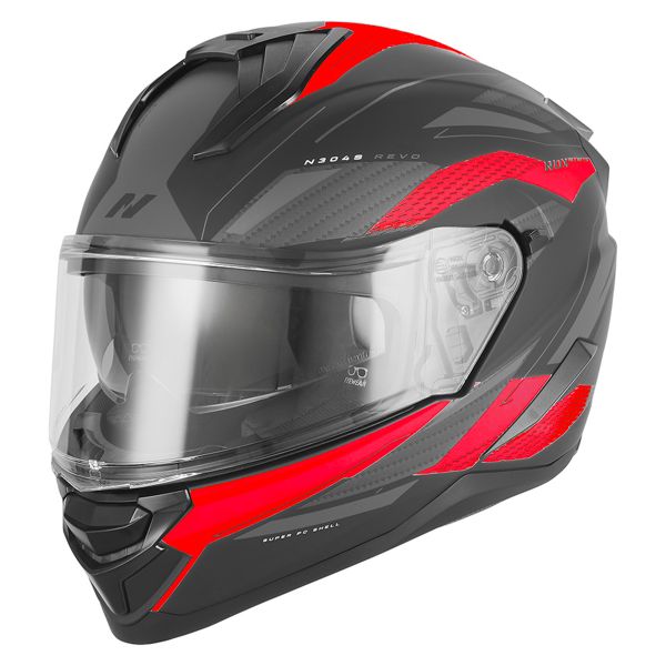 Full Face NOX N304S Revo Mat Black Red