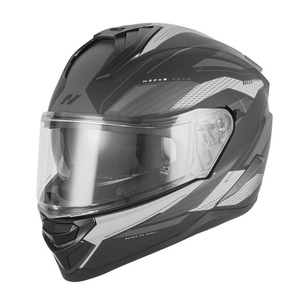Full Face NOX N304S Revo Mat Black Silver
