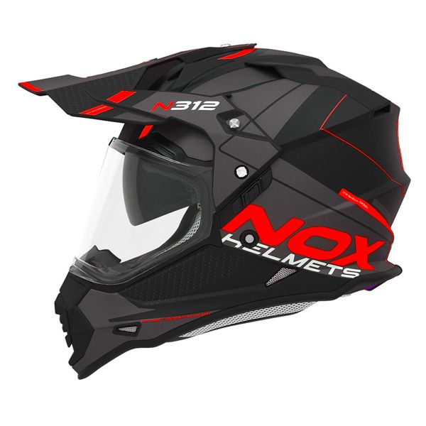 Full Face NOX N312 Drone Matt Black Red