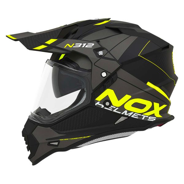 Full Face NOX N312 Drone Matt Black Yellow Full Face NOX N312 Drone Matt Black Yellow
