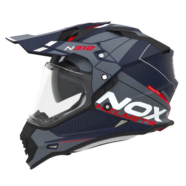 Full Face NOX N312 Drone Matt Blue Red