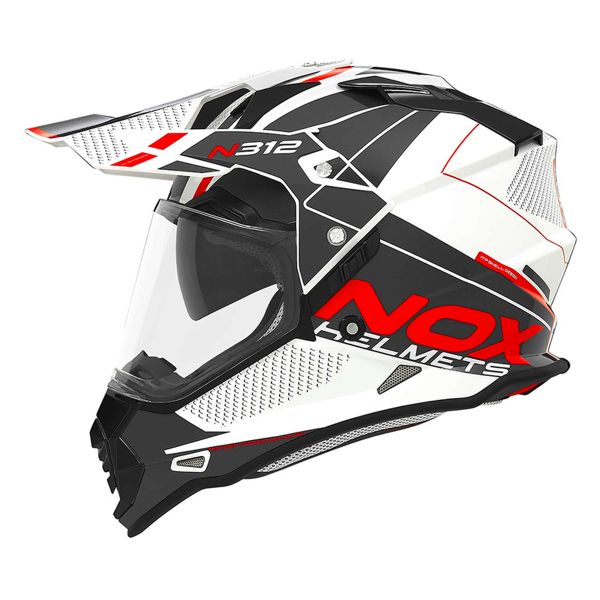 Full Face NOX N312 Drone White Red