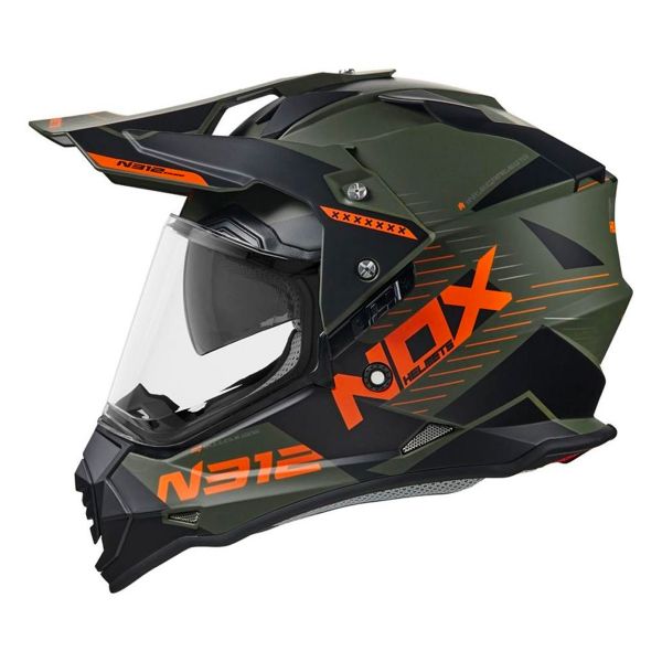 Full Face NOX N312 Extend Matt Kaki Orange