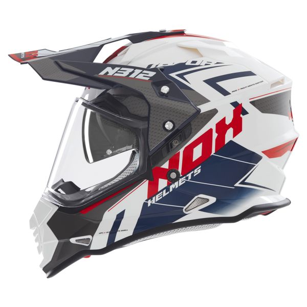 Full Face NOX N312 Vapor White Blue Red
