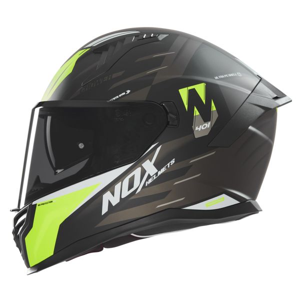 Full Face NOX N401 Crower Matt Black Yellow