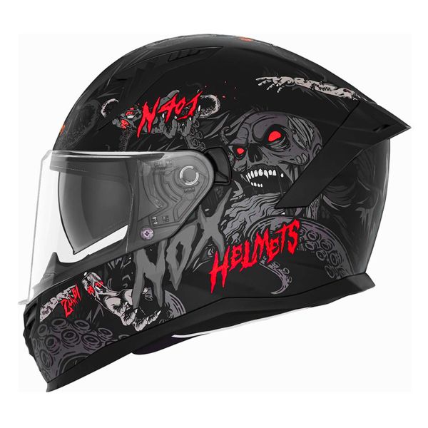 Full Face NOX N401 Zumbi Matt Black Red Full Face NOX N401 Zumbi Matt Black Red