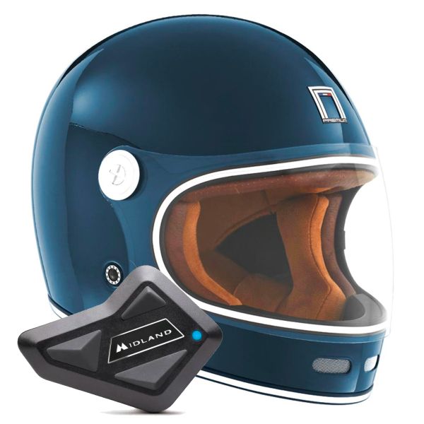 Full Face NOX Revenge Blue Petrole + Kit Bluetooth BT Mini