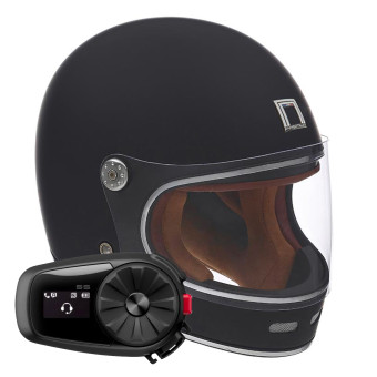Full Face NOX Revenge Matt Black + Kit Bluetooth 5S Solo
