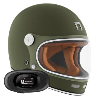 Full Face NOX Revenge Matt Kaki + Kit bluetooth 5R Lite