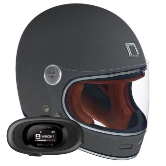 Full Face NOX Revenge Matt Titanium + Kit bluetooth 5R Lite