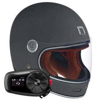 Full Face NOX Revenge Matt Titanium + Kit Bluetooth 5S Solo