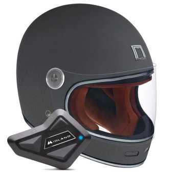Full Face NOX Revenge Matt Titanium + Kit Bluetooth BT Mini