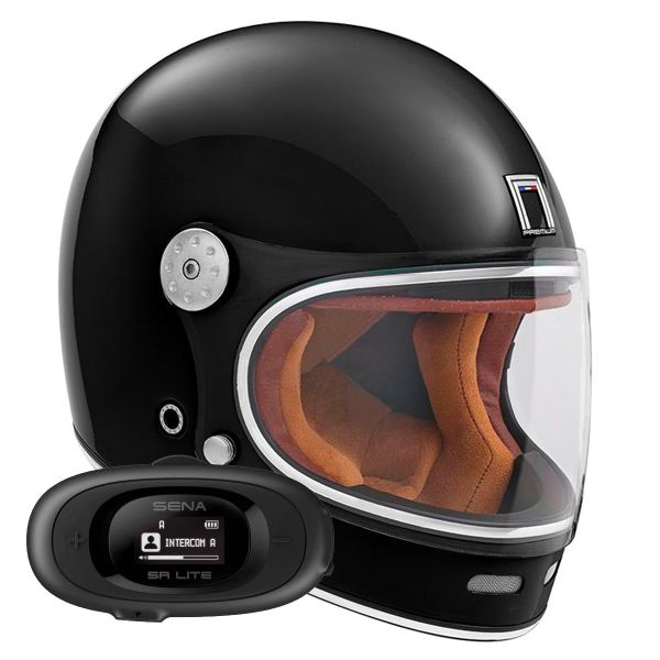 Full Face NOX Revenge Shiny Black + Kit bluetooth 5R Lite