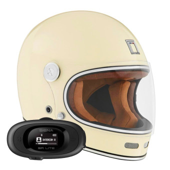 Full Face NOX Revenge Shiny Cream + Kit bluetooth 5R Lite