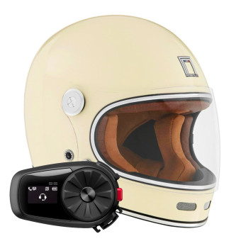 Full Face NOX Revenge Shiny Cream + Kit Bluetooth 5S Solo