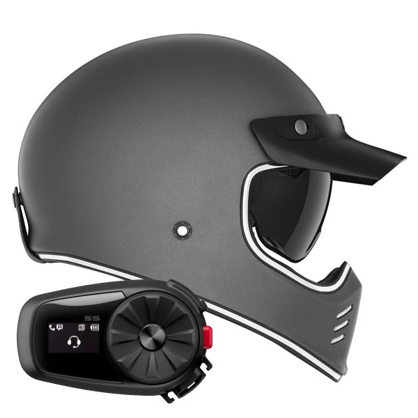 Full Face NOX Seventy II Matt Titanium + Kit Bluetooth 5S Solo Full Face NOX Seventy II Matt Titanium + Kit Bluetooth 5S Solo