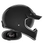 Casque Full Face NOX Seventy II Shiny Black + Kit bluetooth 5R Lite
