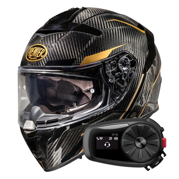 Full Face Premier Devil Carbon ST19 + Kit Bluetooth 5S Solo Full Face Premier Devil Carbon ST19 + Kit Bluetooth 5S Solo