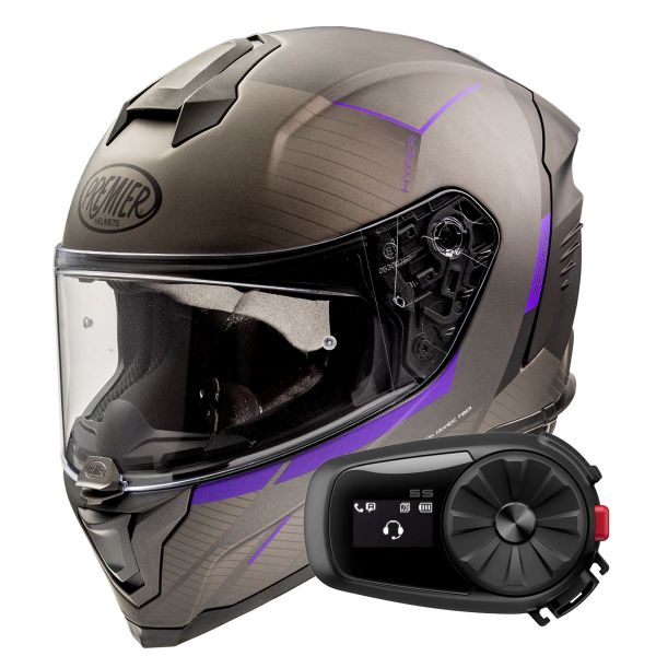 Full Face Premier Hyper RS18BM + Kit Bluetooth 5S Solo