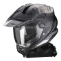 Casque Full Face Scorpion ADF 9000 Air Desert Matt Black Silver + Kit bluetooth Exo-Com Link-1C