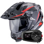 Casque Full Face Scorpion ADF 9000 Air Feat Black Silver Red + Kit Bluetooth 5S Solo