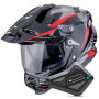 Casque Full Face Scorpion ADF 9000 Air Feat Black Silver Red + Kit Bluetooth BT Mini