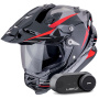 Casque Full Face Scorpion ADF 9000 Air Feat Black Silver Red + Kit Bluetooth Lokui K30