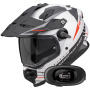 Casque Full Face Scorpion ADF 9000 Air Feat White Black Red + Kit bluetooth 5R Lite Solo
