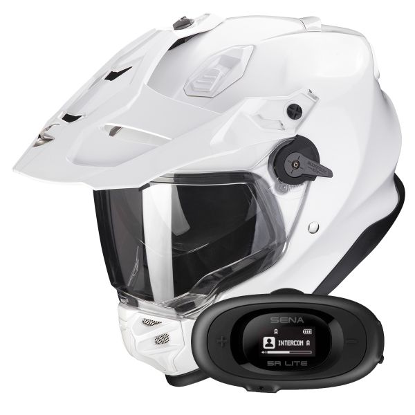 Full Face Scorpion ADF 9000 Air Matt Pearl White + Kit bluetooth 5R Lite Full Face Scorpion ADF 9000 Air Matt Pearl White + Kit bluetooth 5R Lite